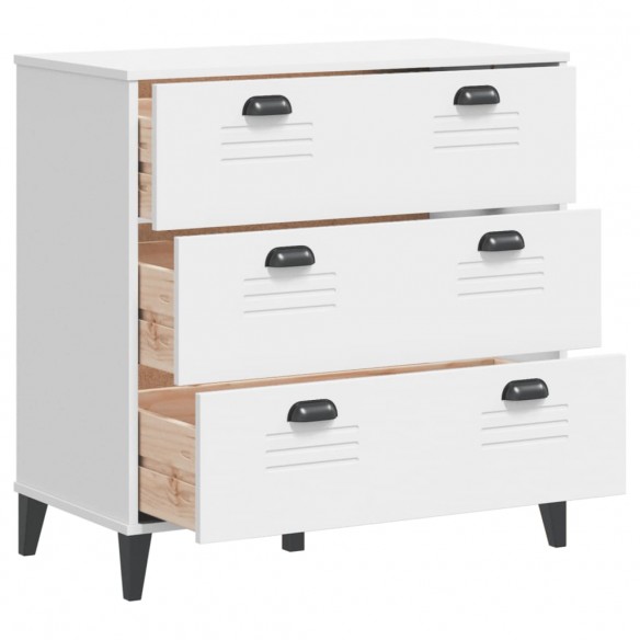 Commode VIKEN blanc bois de pin solide