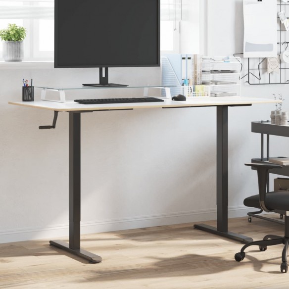 Cadre de bureau debout noir (94-135)x60x(70-114) cm acier