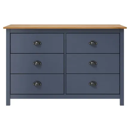 Buffet Hill Gris 125x40x80 cm Bois de pin solide 2