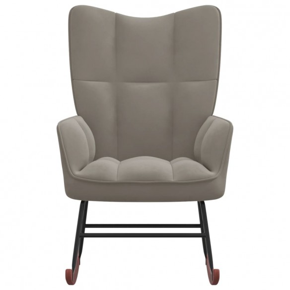 Chaise à bascule Gris clair Velours