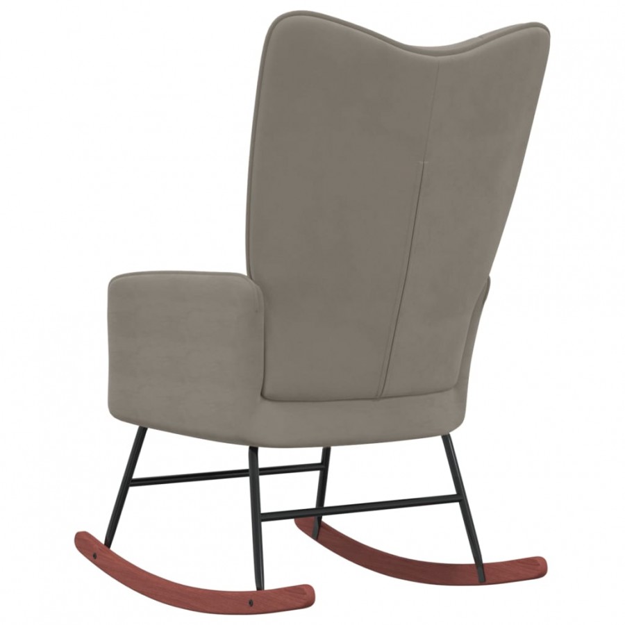 Chaise à bascule Gris clair Velours