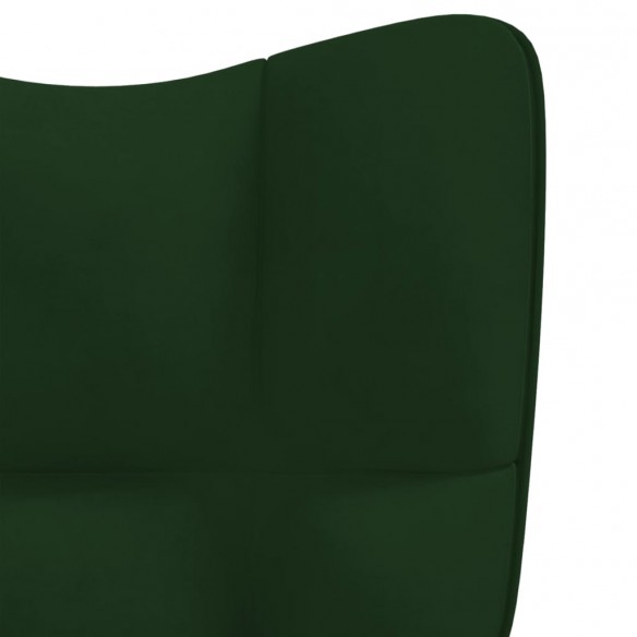 Chaise à bascule Vert foncé Velours