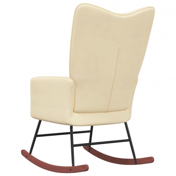Chaise à bascule Blanc crème Velours