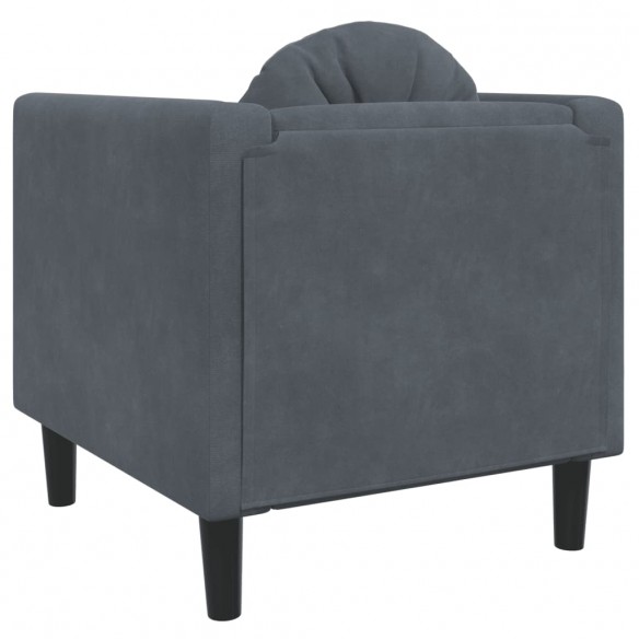 Fauteuil avec coussin gris foncé velours
