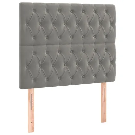 Têtes de lit 2 pcs Gris clair 90x7x78/88 cm Velours 2