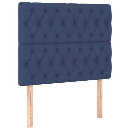 Têtes de lit 2 pcs Bleu 100x7x78/88 cm Tissu 2