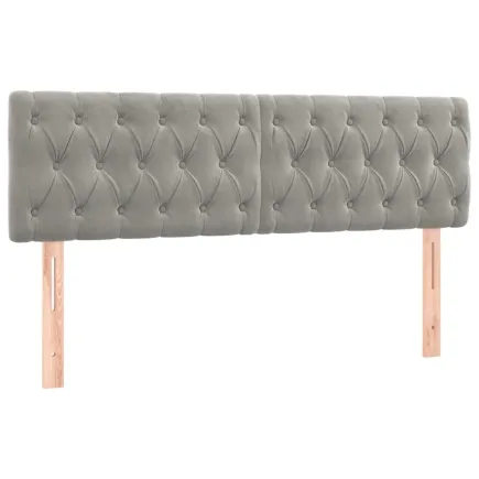 Têtes de lit 2 pcs Gris clair 80x7x78/88 cm Velours 2