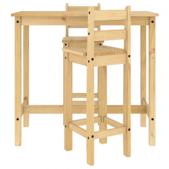 Ensemble de bar 3 pcs Bois de pin massif