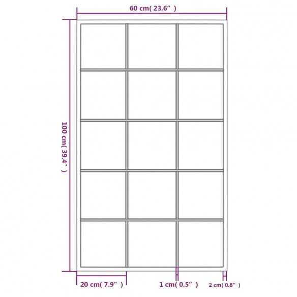 Miroirs muraux 2 pcs noir 100x60 cm métal