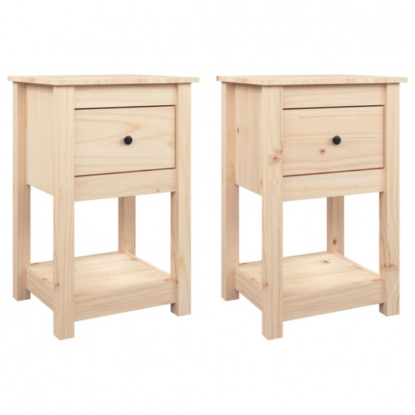 Tables de chevet 2 pcs 40x35x61,5 cm Bois de pin massif