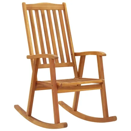 Chaise à bascule avec coussins Bois d'acacia massif 2