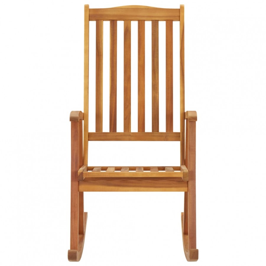 Chaise à bascule avec coussins Bois d'acacia massif