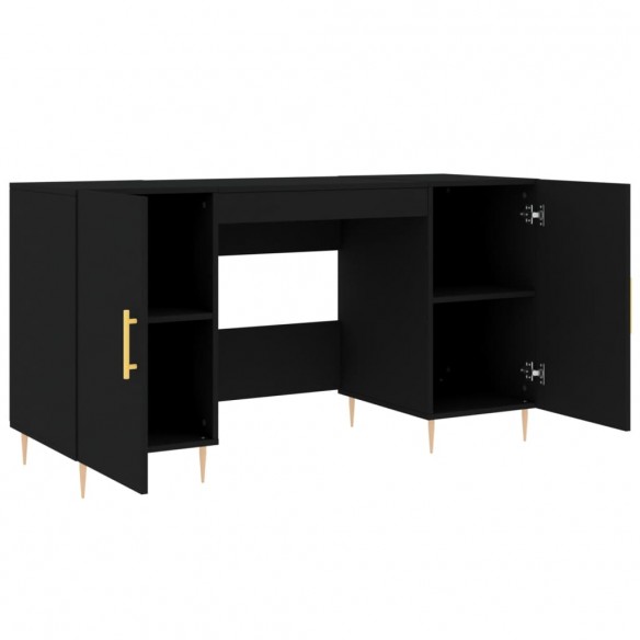 Bureau noir 140x50x75 cm bois d'ingénierie