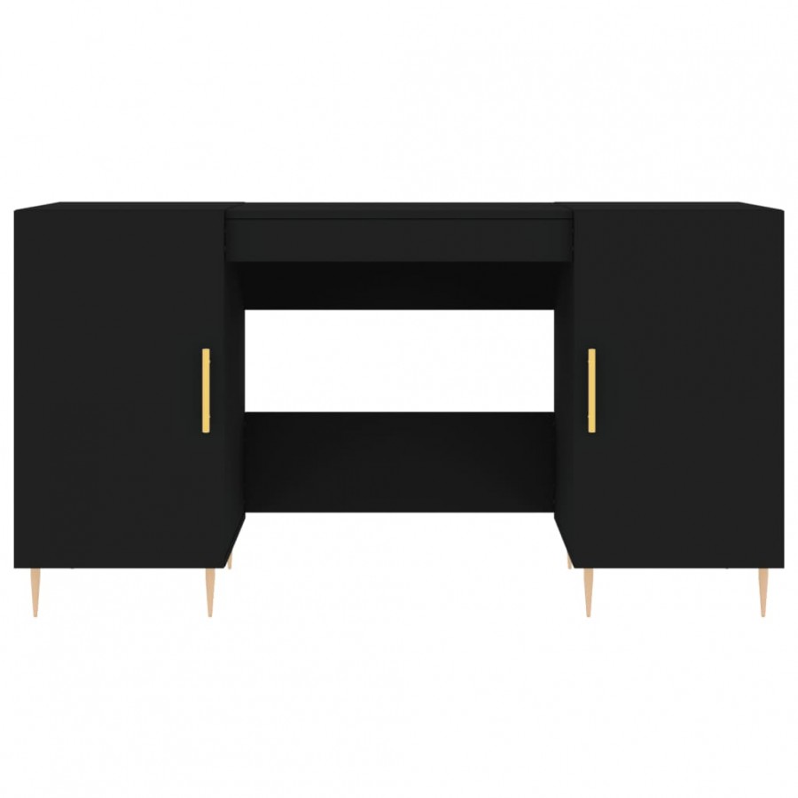 Bureau noir 140x50x75 cm bois d'ingénierie