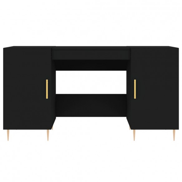 Bureau noir 140x50x75 cm bois d'ingénierie