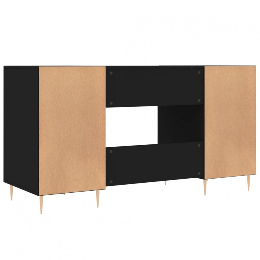 Bureau noir 140x50x75 cm bois d'ingénierie