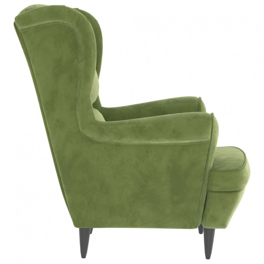 Fauteuil vert clair velours