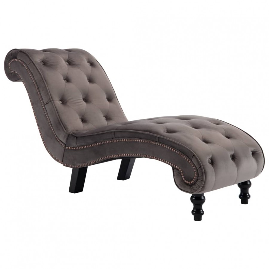 Chaise longue Velours Gris