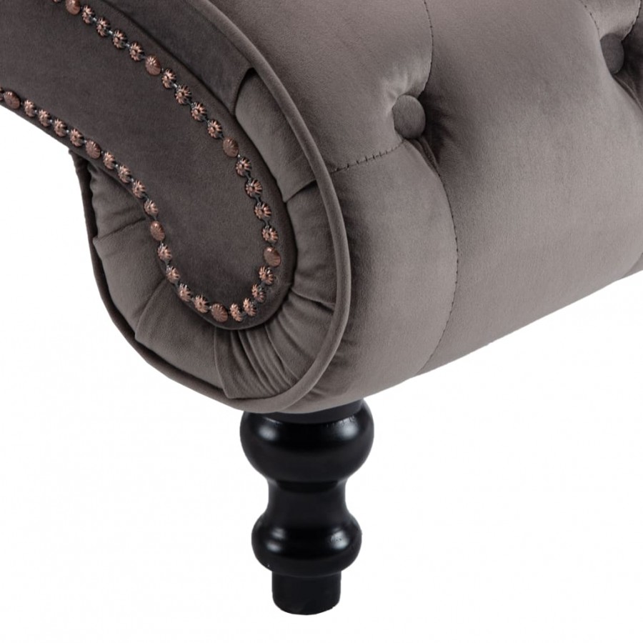 Chaise longue Velours Gris