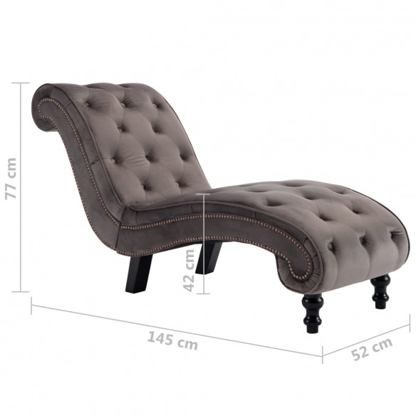 Chaise longue Velours Gris