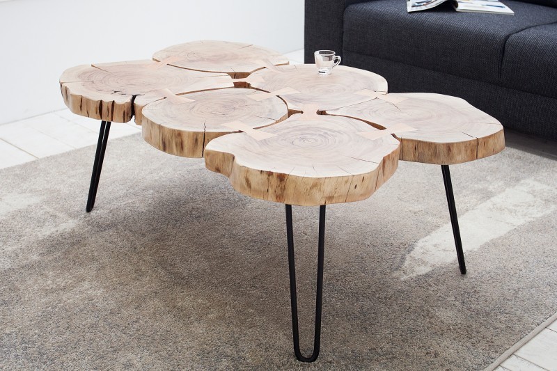 Table basse design industriel 115 cm