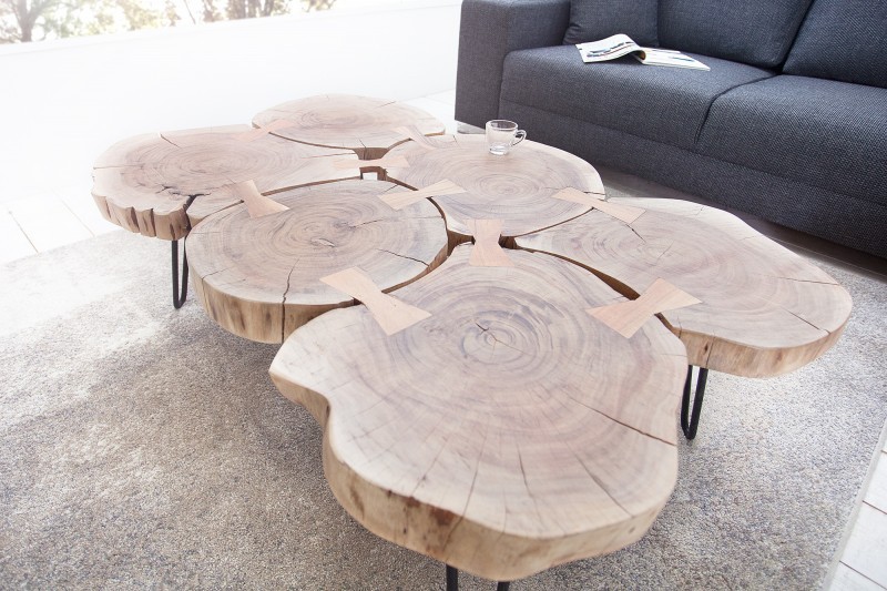 Table basse design industriel 115 cm