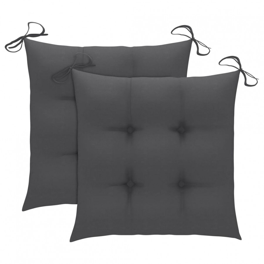 Chaise à bascule avec coussin anthracite Bois de teck solide