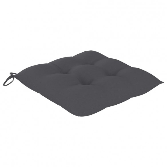 Chaise à bascule avec coussin anthracite Bois de teck solide