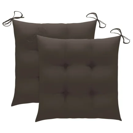 Chaise à bascule avec coussin taupe Bois de teck solide 2