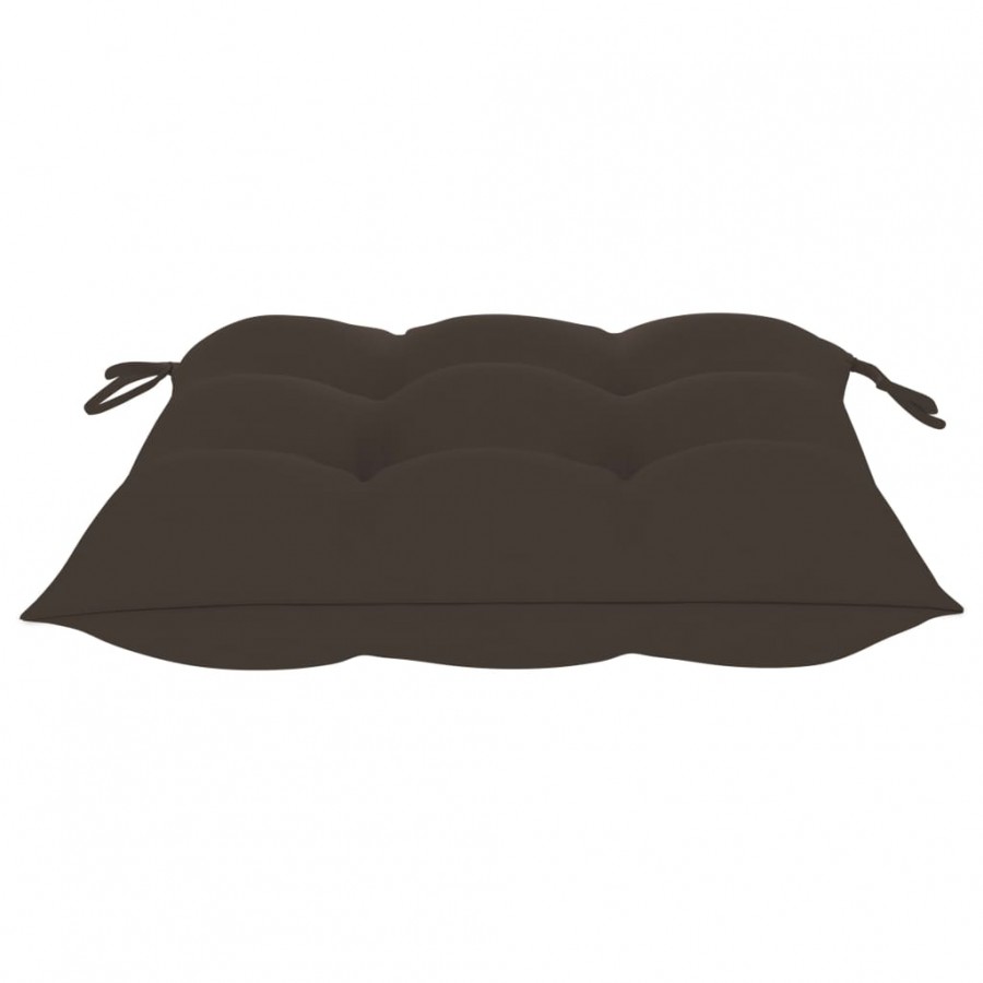 Chaise à bascule avec coussin taupe Bois de teck solide