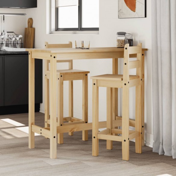 Chaises de bar 2 pcs bois de pin solide