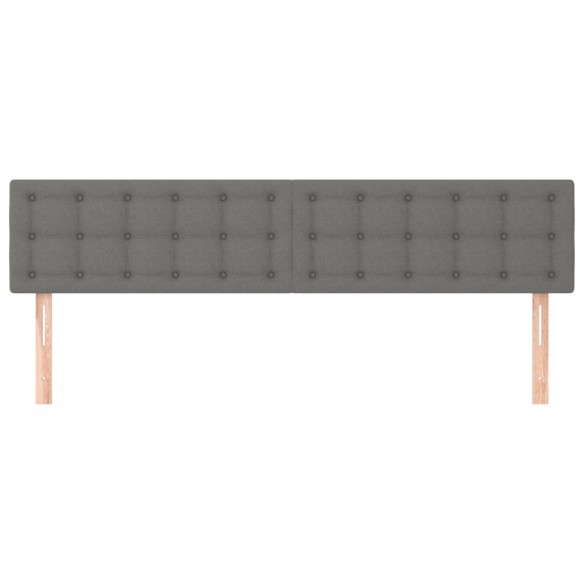 Têtes de lit 2 pcs Gris foncé 100x5x78/88 cm Tissu