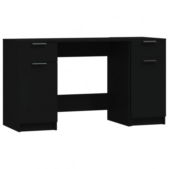 Bureau avec armoire latérale Noir 