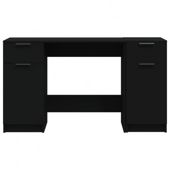 Bureau avec armoire latérale Noir 