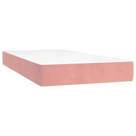 Matelas de lit à ressorts ensachés Rose 80x200x20 cm Velours 2