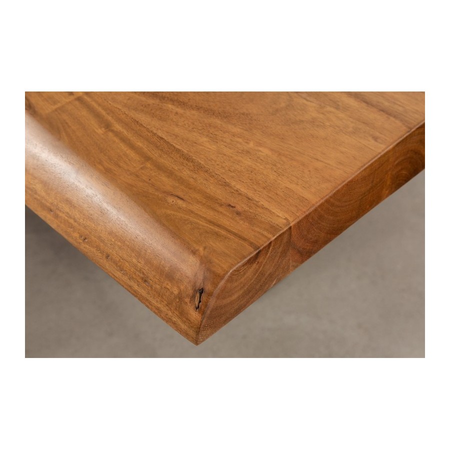 Table en Bois Massif 180cm avec Pieds Mikado en Métal Noir