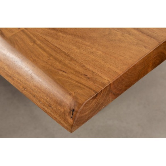 Table en Bois Massif 180cm avec Pieds Mikado en Métal Noir
