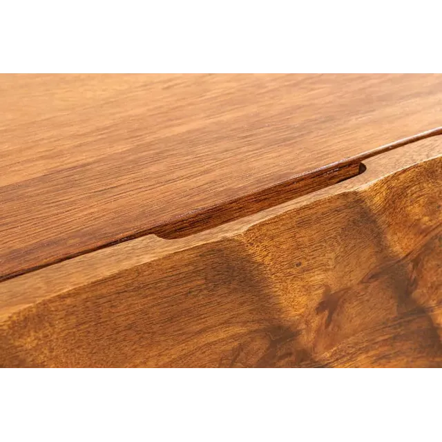 Buffet mural SCORPION 180 cm – Bois massif de manguier brun, façade 3D sculptée à la main