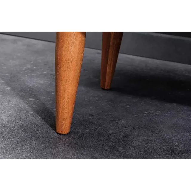 Buffet en bois massif d'acacia 145 cm – Finition miel, design rétro & poignées dorées