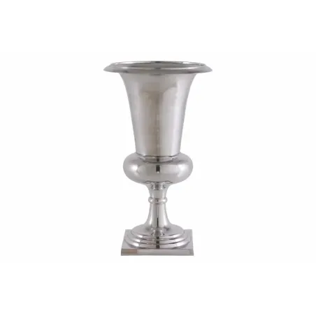 Vase design GOAL 75 cm – Argenté en aluminium poli, vase ou cache-pot décoratif