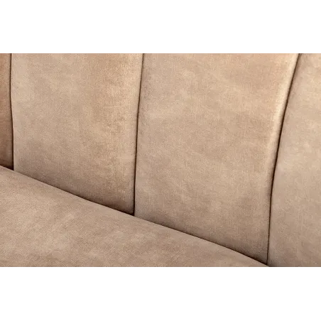 Canapé 3 places BABYLON 200 cm – Velours champagner beige avec surpiqûres décoratives