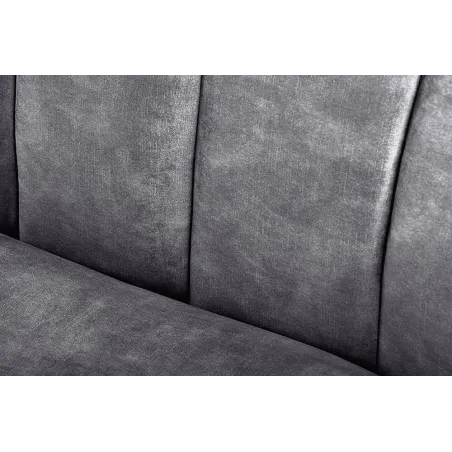 Canapé 3 places BABYLON 200 cm – Velours anthracite avec surpiqûres décoratives