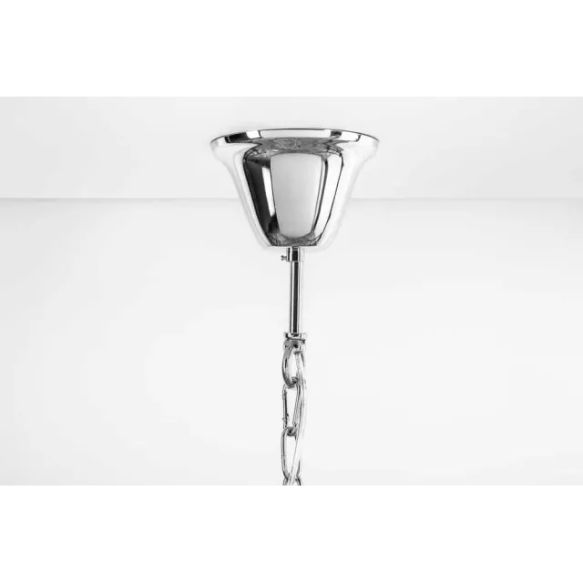 Lustre ROYAL XL 70 cm – Suspension argentée en chaînes métalliques, 6 ampoules E14