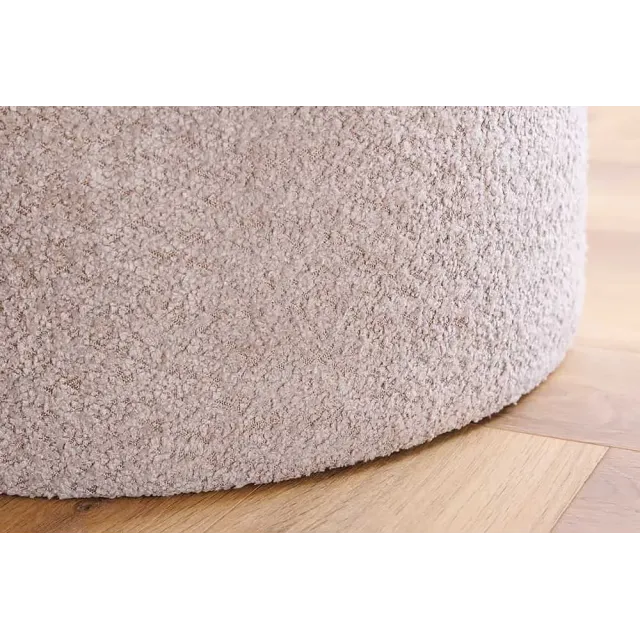 Pouf MODERN BAROCK 50cm – Pouf design champagner Bouclé avec espace de rangement