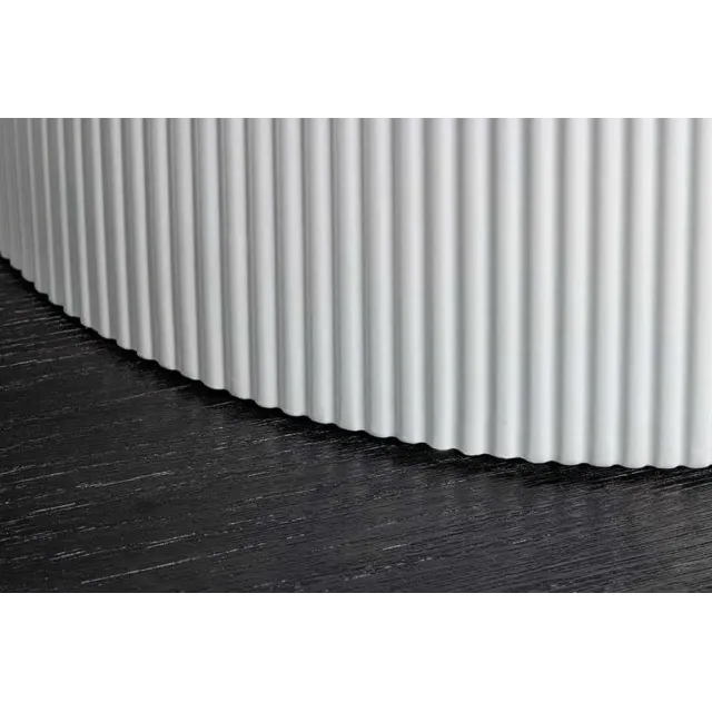 Table ronde en céramique blanche UNIQUE 120 cm – Design marbre & pied colonne élégant