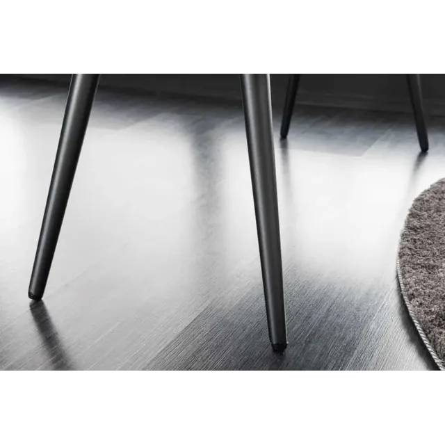 Banquette BOUTIQUE 100 cm – Tissu bouclé champagner greige avec pieds en métal noir réglables