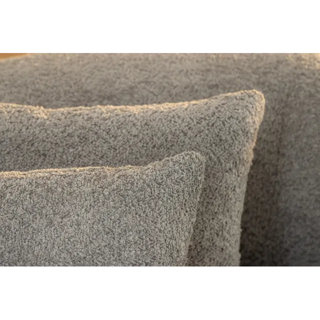 Canapé 3 places ATELIER – 230 cm – Tissu bouclé gris avec coussins inclus, design contemporain