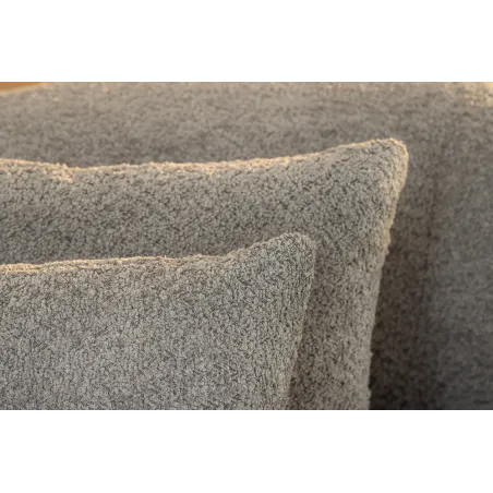 Canapé 3 places ATELIER – 230 cm – Tissu bouclé gris avec coussins inclus, design contemporain