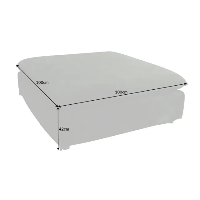Pouf HEAVEN 100 cm – Tissu bouclé champagner beige, rembourrage à ressorts Nosag, structure en bois massif