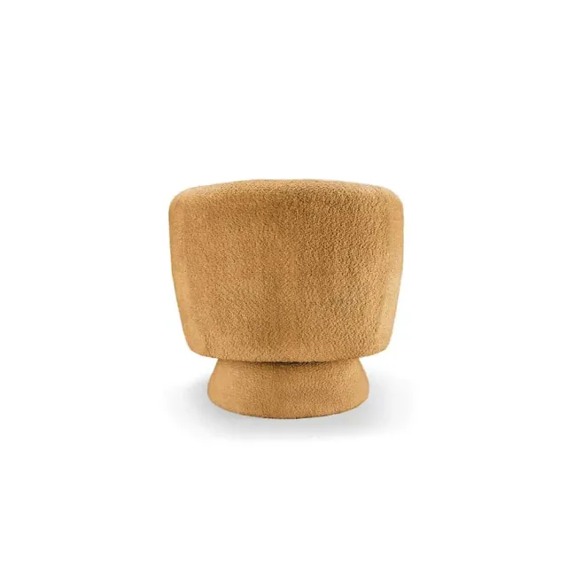 Fauteuil pivotant BOSSA NOVA – 76 cm – Tissu bouclé jaune moutarde avec assise rembourrée